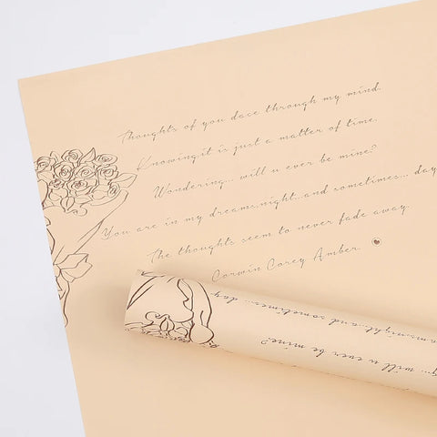 Vintage Waterproof Bouquet Flower Wrapping Paper PE Made From Premium Plastic Paper Material for Gift Wrapping