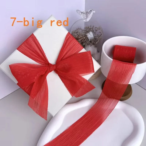 5cm Luxury Glitter Chiffon Organza Ribbon Crafts Floral Bouquets Wedding Christmas Car Party Decorations Valentine's Day Gift