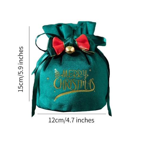 Exquisite Velvet Santa Claus Xmas New Year Candy Bag Craft New Christmas Gifts Drawstring Children Stamp