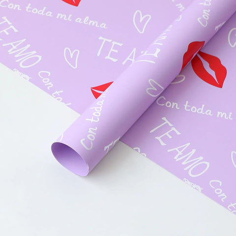 Valentine's Day Red Flower Wrapping Paper Single Side Coated Water-proof Eco-friendly Recyclable