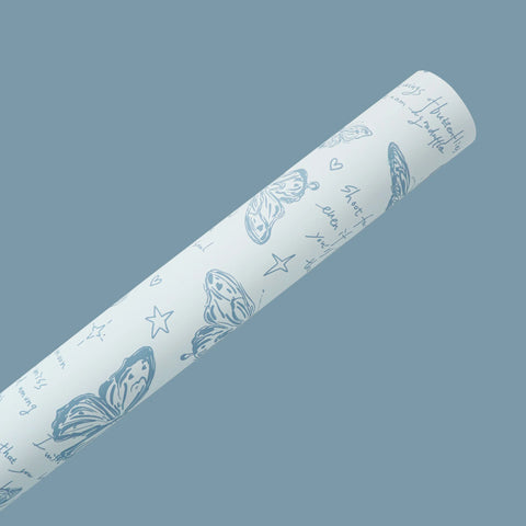 Butterfly Pattern Flower Wrapping Paper Double-Sided PE Coated Recyclable 57x57cm Florist Bouquet Gift Wrap for Packaging New