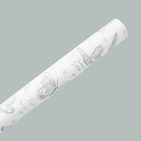 Butterfly Pattern Flower Wrapping Paper Double-Sided PE Coated Recyclable 57x57cm Florist Bouquet Gift Wrap for Packaging New