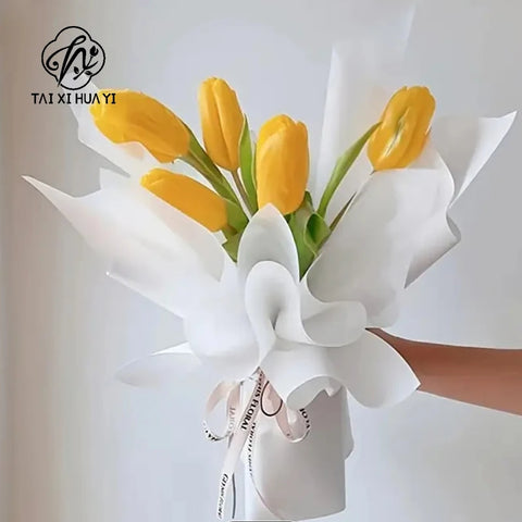 Korean Style Single-Sided Coated Cotton Paper Milk Cotton Flower Packaging with Extracted Design