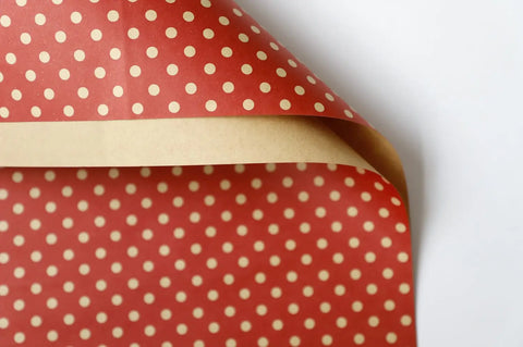 Single-Sided Polka Dot Kraft Wrapping Paper Recyclable Christmas Dotted Packaging Gift Wrap Gift Wrapping Paper