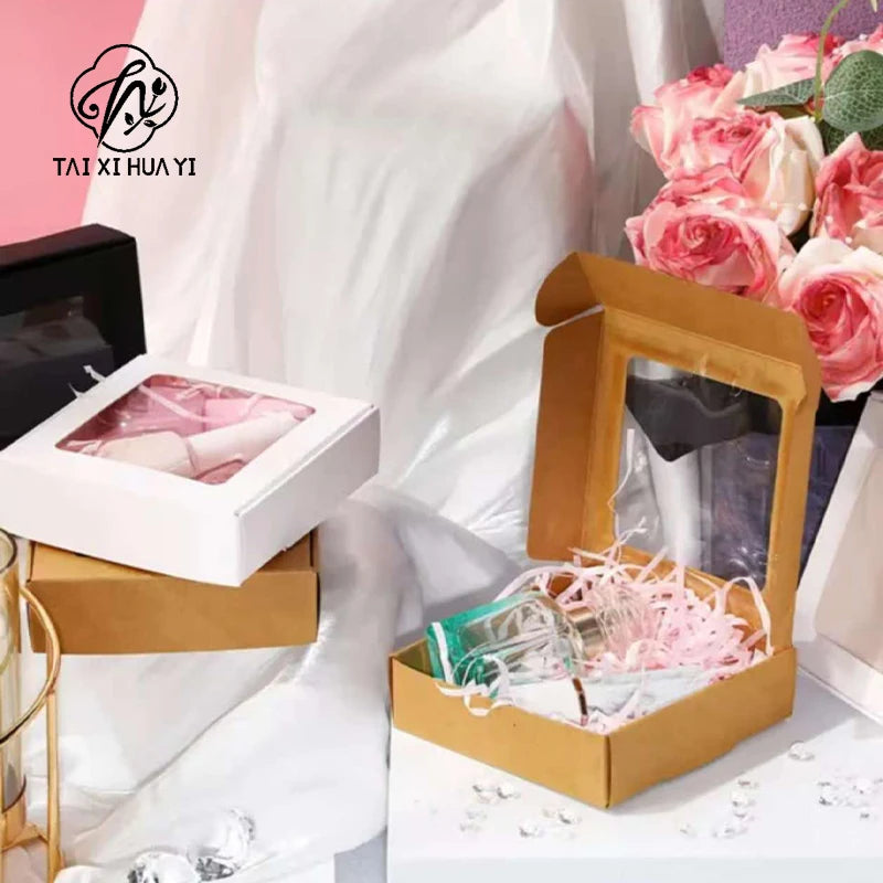 Wholesale Colorful Portable Cake Box with Window Trapezoid Shape for Food Shipping & Gift Packaging