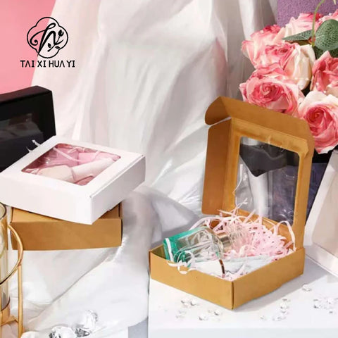 Wholesale Colorful Portable Cake Box with Window Trapezoid Shape for Food Shipping & Gift Packaging