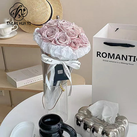 Creative Floral Art Materials Classic Ice Cream Cone Flower Bouquet Gift Packaging Bag for Flower Shops Made Paperboard
