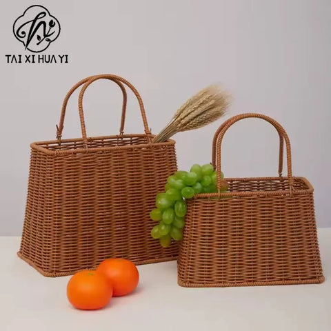 Handmade New Flower Decorative Woven Basket with Handle for Food or Gifts Premium Packaging & Printing Product