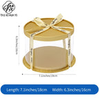 Customized Modern Luxury Transparent Flower Boxes for Valentine's Day Portable Rigid Boxes Handle Embossing Matt Lamination