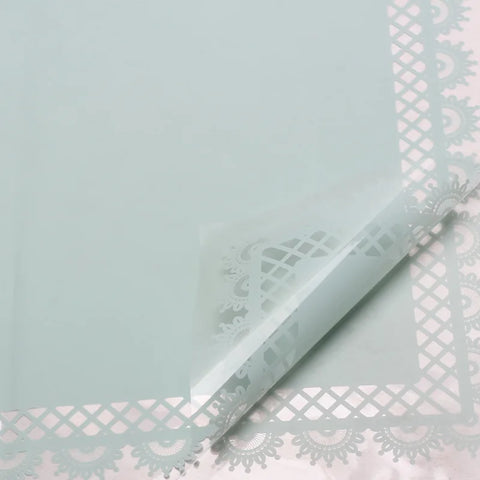 Glass Paper with Petal Lace Design Transparent Plastic Waterproof Flower Paper Single Side Coating Flower Wrapping Paper