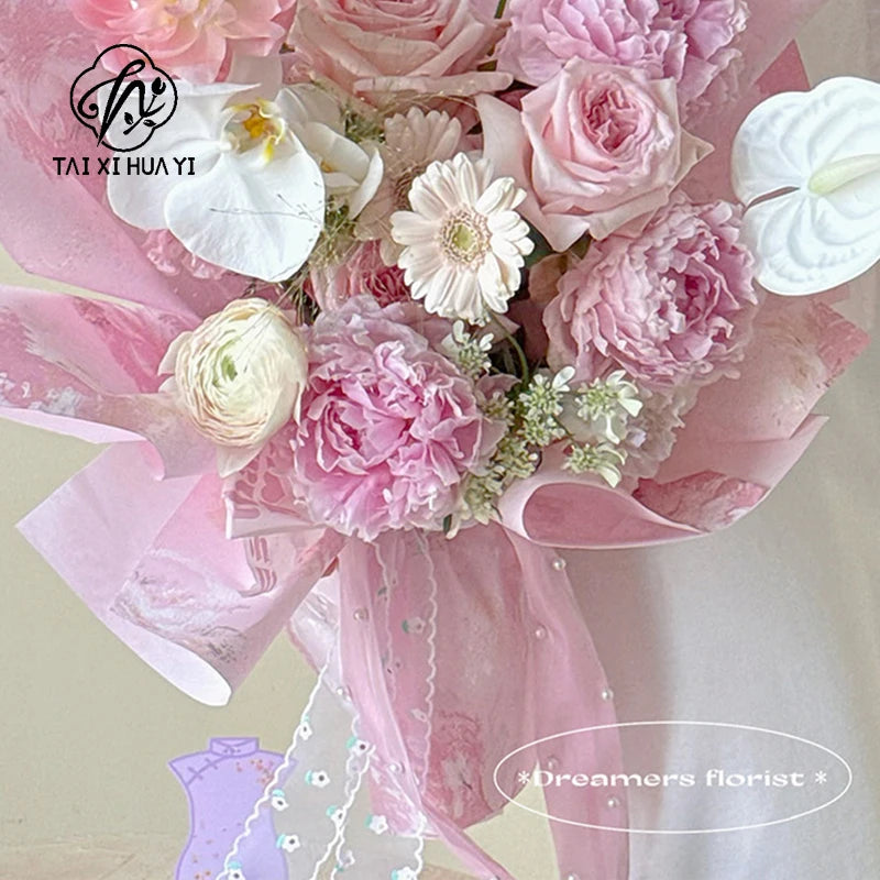 Single-Sided Satin Ribbon Roll 4 cm 1.5 Inch Sequin Small Flower Hook Edge DIY for Wedding Christmas Gift Packaging