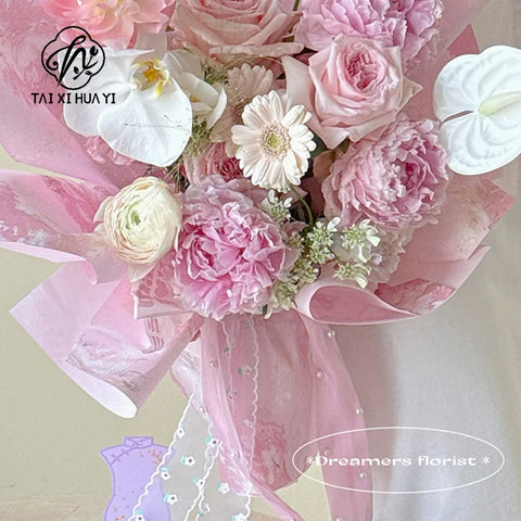 Single-Sided Satin Ribbon Roll 4 cm 1.5 Inch Sequin Small Flower Hook Edge DIY for Wedding Christmas Gift Packaging
