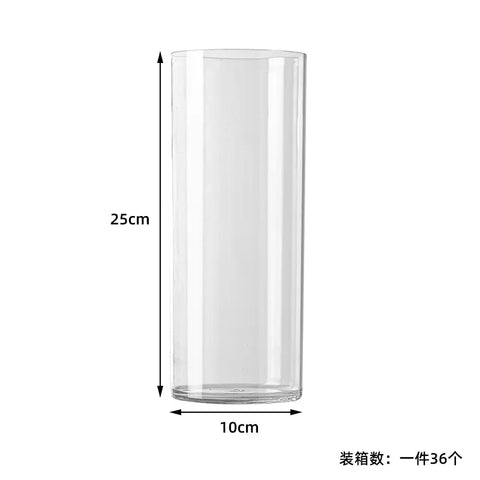 High-Grade Transparent Acrylic Cylindrical Vase Art Deco Design Tabletop for Wedding Flower Arrangements Anti-Fall Plastic