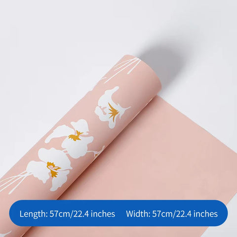 Iris Flower Pattern Printed Matte PVC Coating 57*57cm Waterproof Floral Packaging Paper for Florist Wrapper