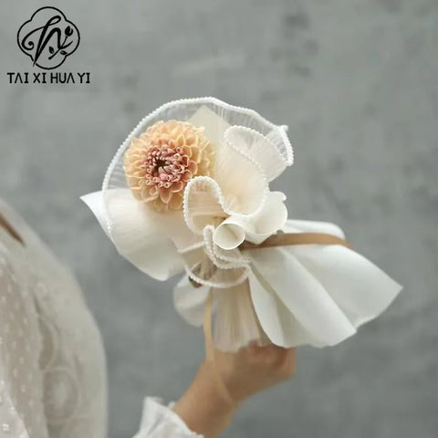 Pearl Wave Fishtail Yarn Flower Bouquet DIY Flower Packaging Edge Baking Cake Decoration Flower Packaging Materials