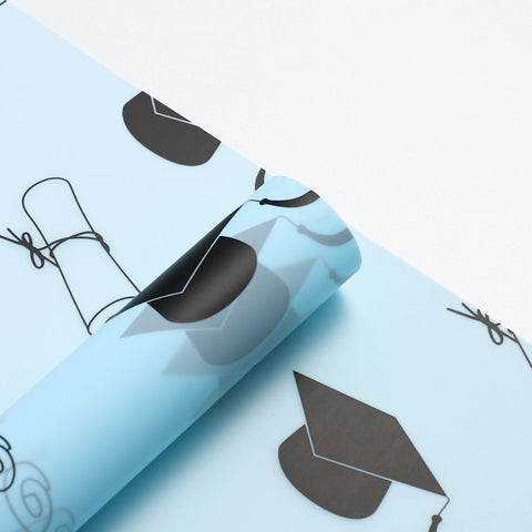 Premium Quality Floral Bouquet Wrapping Paper Graduation Hat Printed Specialty PE Coated Gravure Printing Compatible