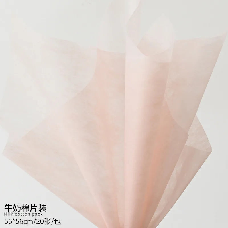 Korean Style Single-Sided Coated Cotton Paper Milk Cotton Flower Packaging with Extracted Design