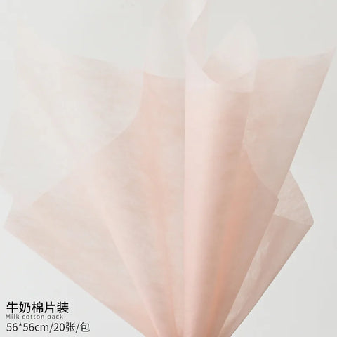 Korean Style Single-Sided Coated Cotton Paper Milk Cotton Flower Packaging with Extracted Design