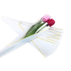 Custom Single Rose Flower Wrap Recyclable OPP Plastic Bag Waterproof Fresh Flower Bouquet Packaging Sleeve Eco-Friendly Paper