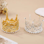 Princess Wedding & Birthday Party Supplies New Rhinestone Crown Cake Topper Children's Hair Accessories in Metal for Christmas
