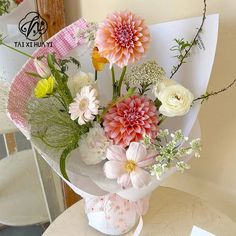 High-End Lace Edge Bouquet Wrapping Paper Single-Sided Coated Packaging Material