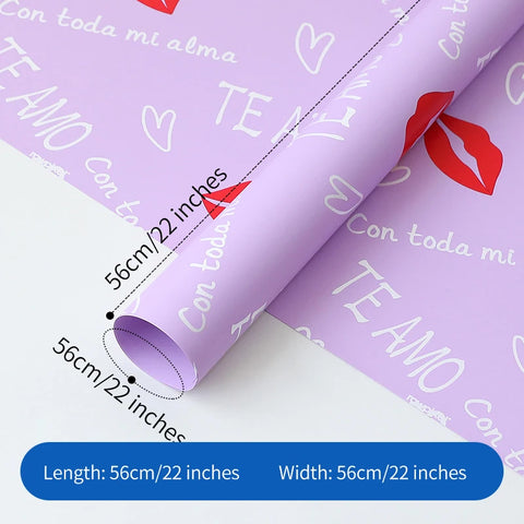 Valentine's Day Red Flower Wrapping Paper Single Side Coated Water-proof Eco-friendly Recyclable
