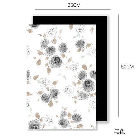 Eco-Friendly Recyclable Floral Wrapping Paper Simple Rose Bouquet Waterproof Single-Sided Coating Offset Printing Compatible New