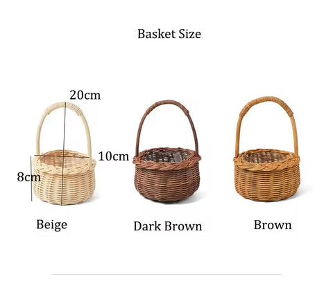 Wholesale Small Round Mini Lace Rattan Woven Basket Hand Design Waterproof Hanging Flower Baskets