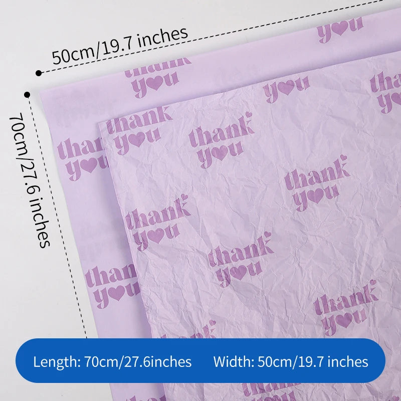 Simple English Coated Snow Pear Paper Single Side PE Coating Thank You Message
