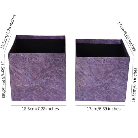 Marble Pattern Square and Round Paper Packaging Gift Set Offset Printed Rose Bouquet Plum Jam Plum-Purple Sauce Gift Boxes
