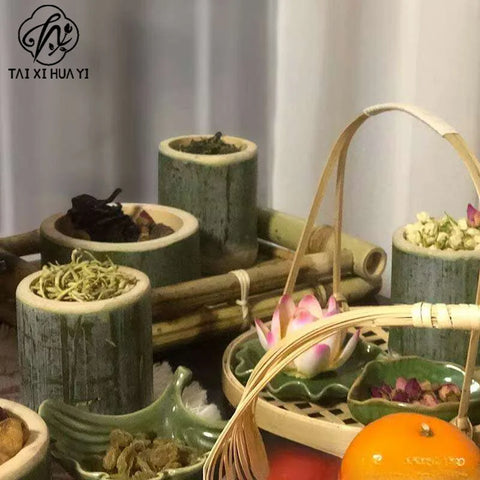 Handcrafted Bamboo Vessel Cup for Succulent Planting Candle Display Flower Insertion & Desk Organizer Gift Decor