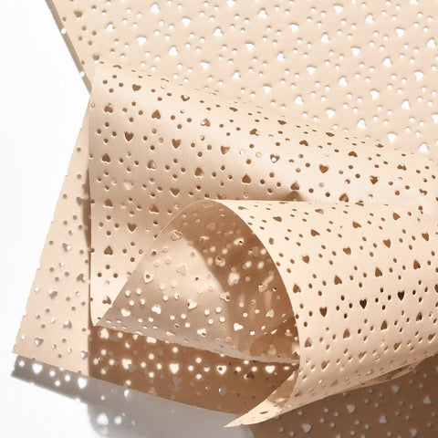 Love Hole Single-Sided Coated Fenghua Paper Waterproof Thickened Paper for Hollow Flower Bouquet Packaging
