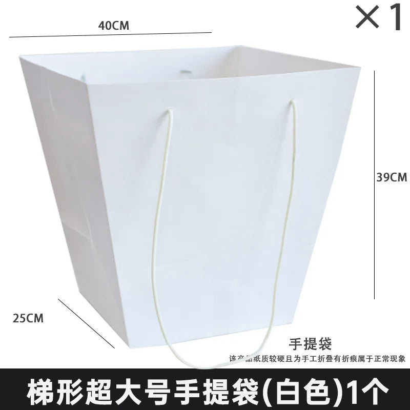 Portable  Paper Trapezoidal Hand-held Flower Bouquet Packaging Inner Liner and Fixed Rose Hugging Bag with Waterproof Feature