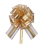 Matte Metallic Organza Pom Pom Pull Bows Floral Gift Wrapping Ribbon for Christmas Weddings Birthdays and Valentine's Day