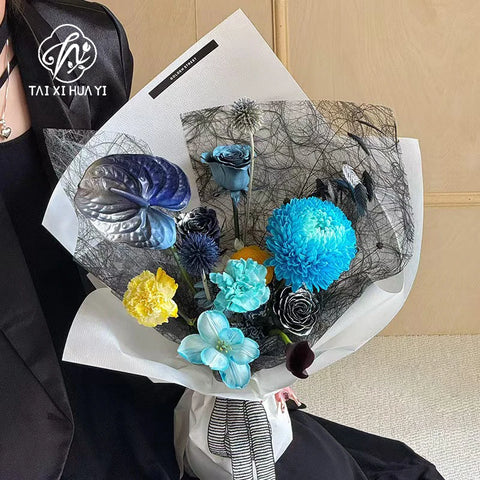 Christmas Hot Sales 51*59CM Art Paper Flower Wrapping Waterproof Non-Woven Hollow Out Style for Florist Supplies