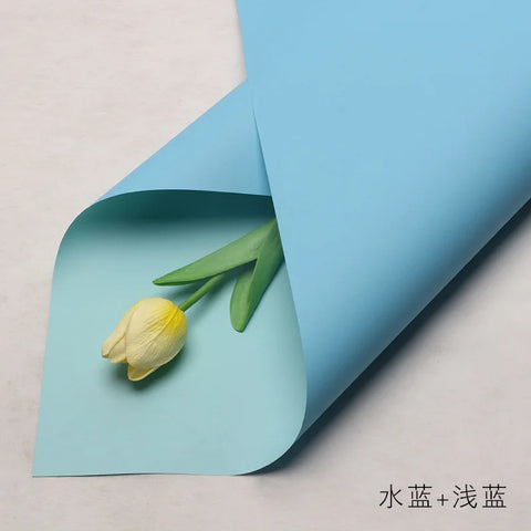 Handmade Ou Ya Two-Color Floral Wrapping Paper Waterproof Flower Packaging with Coating for Bouquets