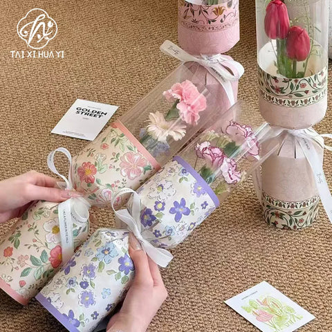 High Quality Elegant Country Style Single Flower Bundle Waterproof Specialty Paper Blossom Packaging