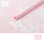 Butterfly Dance Floral Flower Art Wrapping Paper 58x58cm Recyclable PVC Coated Jelly Film Bag with Custom Options