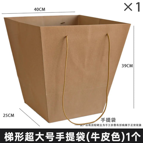 Portable  Paper Trapezoidal Hand-held Flower Bouquet Packaging Inner Liner and Fixed Rose Hugging Bag with Waterproof Feature