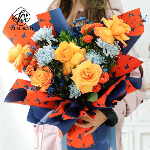 Valentine's Day Waterproof Papel Florist Packaging Paper Sheet PE Coating Wrapping Paper for Gifts Box