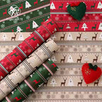 Christmas Floral Unique Gift Wrapping Paper Waterproof Reindeer Red Green Flower Patterns Single Side Coating