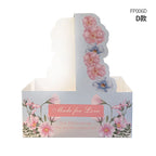 Elegant Floral Pattern Plastic Hand-Held Folder Box Creative Packaging for Coffee Milk Tea Cups