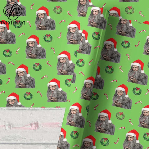 Eco-Friendly Recyclable Christmas for Wrapping Paper 60x60cm Custom Printed Gift Wrap for Holiday Presents