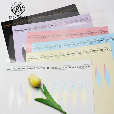Sophisticated Clear PVC-Coated Flower Packaging Paper Recyclable High-End Floral Gifts for Influencers Single Bouquet Gifting