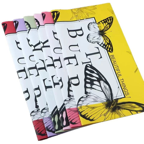 Dreamy Butterfly Waterproof Recyclable Double Sided Wrapping Paper Crafting Flower Bouquets Stickers Floral Art Materials