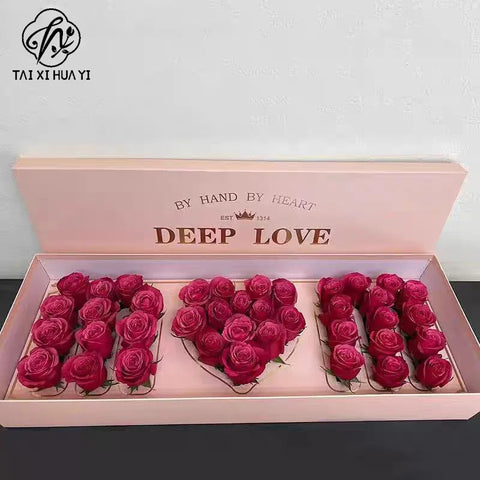 Mother's Day High-end Coated Paper Heart-shaped Gift Box with Sweet Words From Mom Floral Craft Flower Arrangement Rigid Box