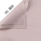 Golden Border Jelly Film Korean Su Flower Bouquet Eco-friendly Recyclable Semi Transparent Waterproof Single-Sided Coated Paper