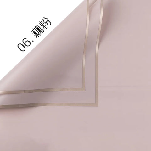 Golden Border Jelly Film Korean Su Flower Bouquet Eco-friendly Recyclable Semi Transparent Waterproof Single-Sided Coated Paper