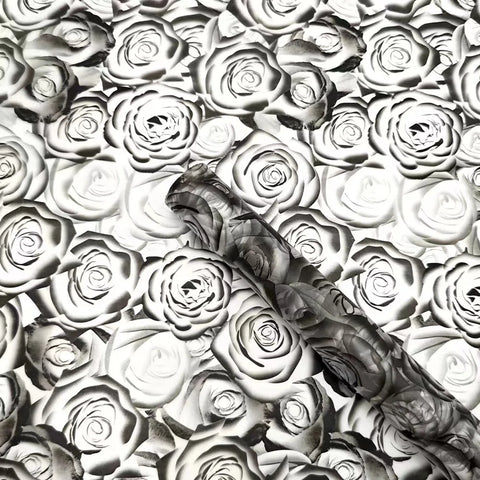 Virgin Pulp Style Rose Printed Waterproof Flower Wrapping Paper 6 Colors Paper Roll Florist Shop Material