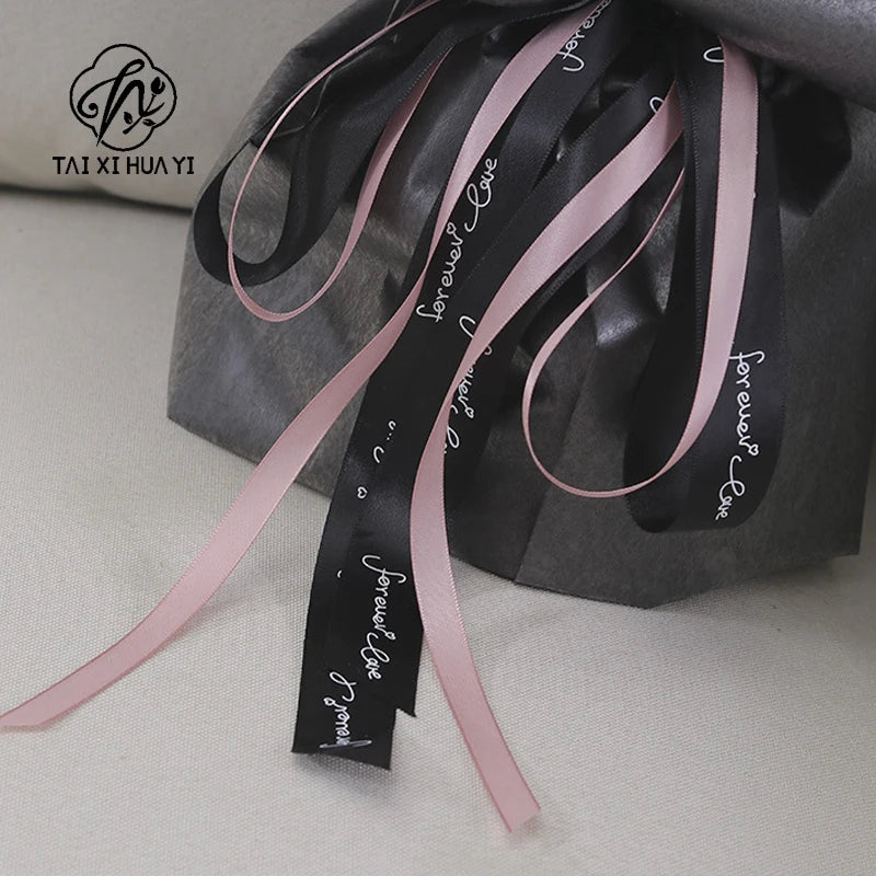 0.6cm Ribbon Flower Bow for DIY Packaging DIY Bow Bouquet for Wedding or Christmas Valentine's Day Ribbon